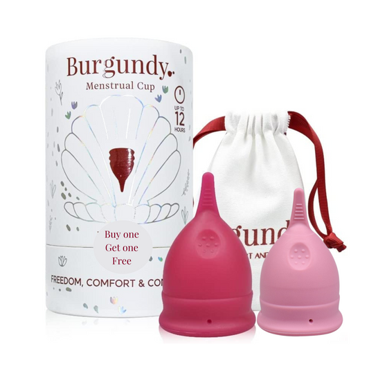 Burgundy Menstrual Cup - Duo Kit - Set of 2 (Small and Regular Sizes)