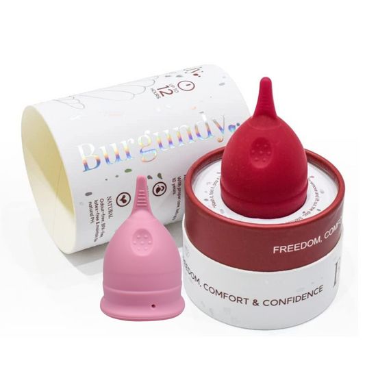 Burgundy Menstrual Cup - Duo Kit - Set of 2 (Small and Regular Sizes)